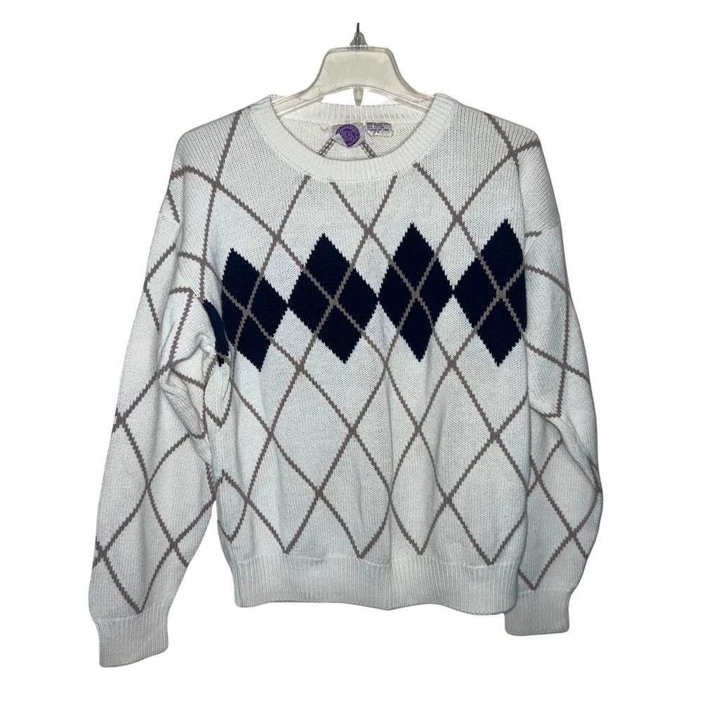 Saks Fifth Avenue New York Vintage Diamond Sweater Unisex Size Small